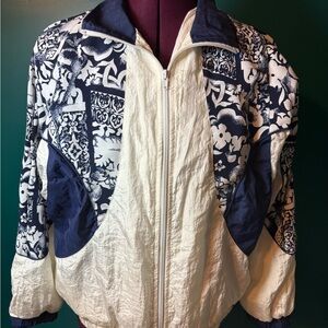 Cabazon Vintage Navy and White Bomber Jacket